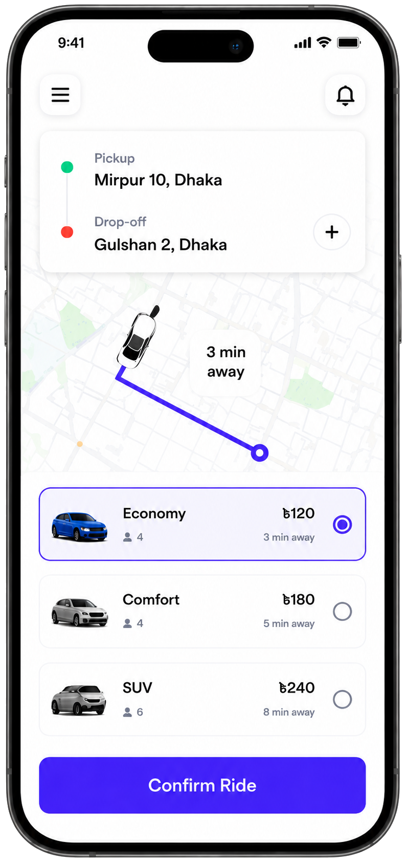 KabaKaba app booking screen
